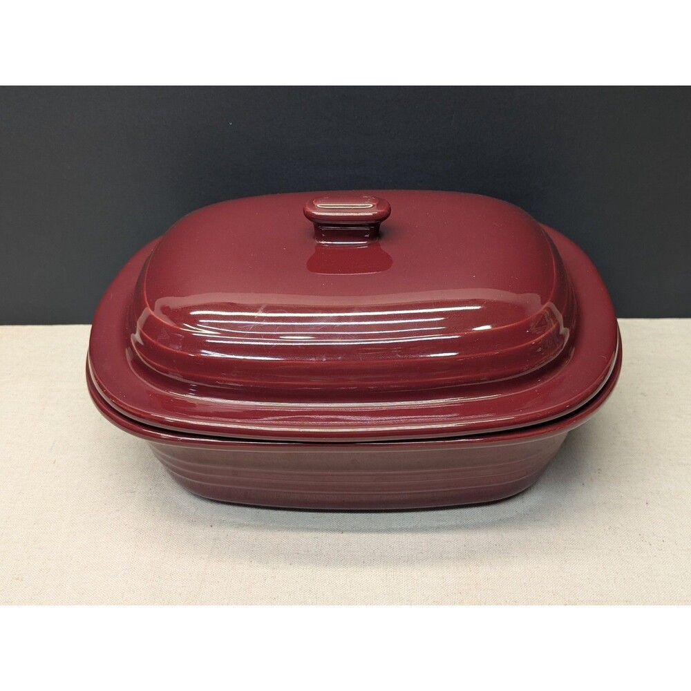 The Pampered Chef Cranberry Red Deep Covered Baker Dutch Oven 3.1 QT 3L USA